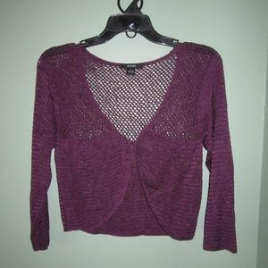 Alfani Crocheted Purple top Women's Sz L
